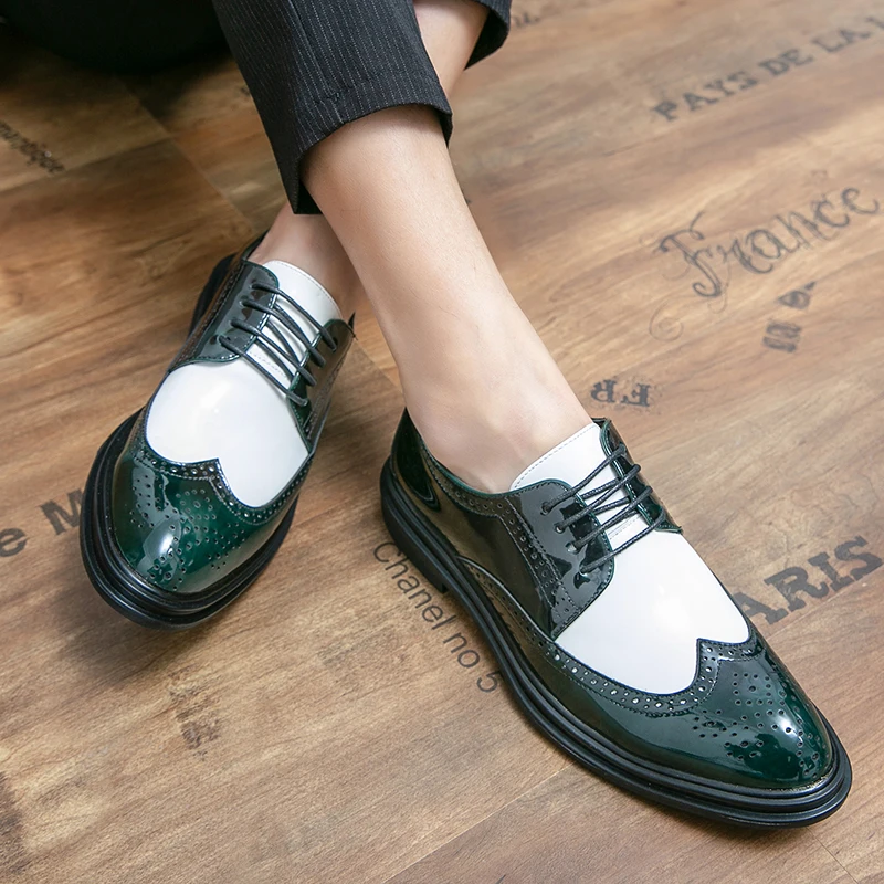 New Leather Men Dress Shoes Evening Party Wedding Shoes Daily Office Suit Shoeses Big Size 47
