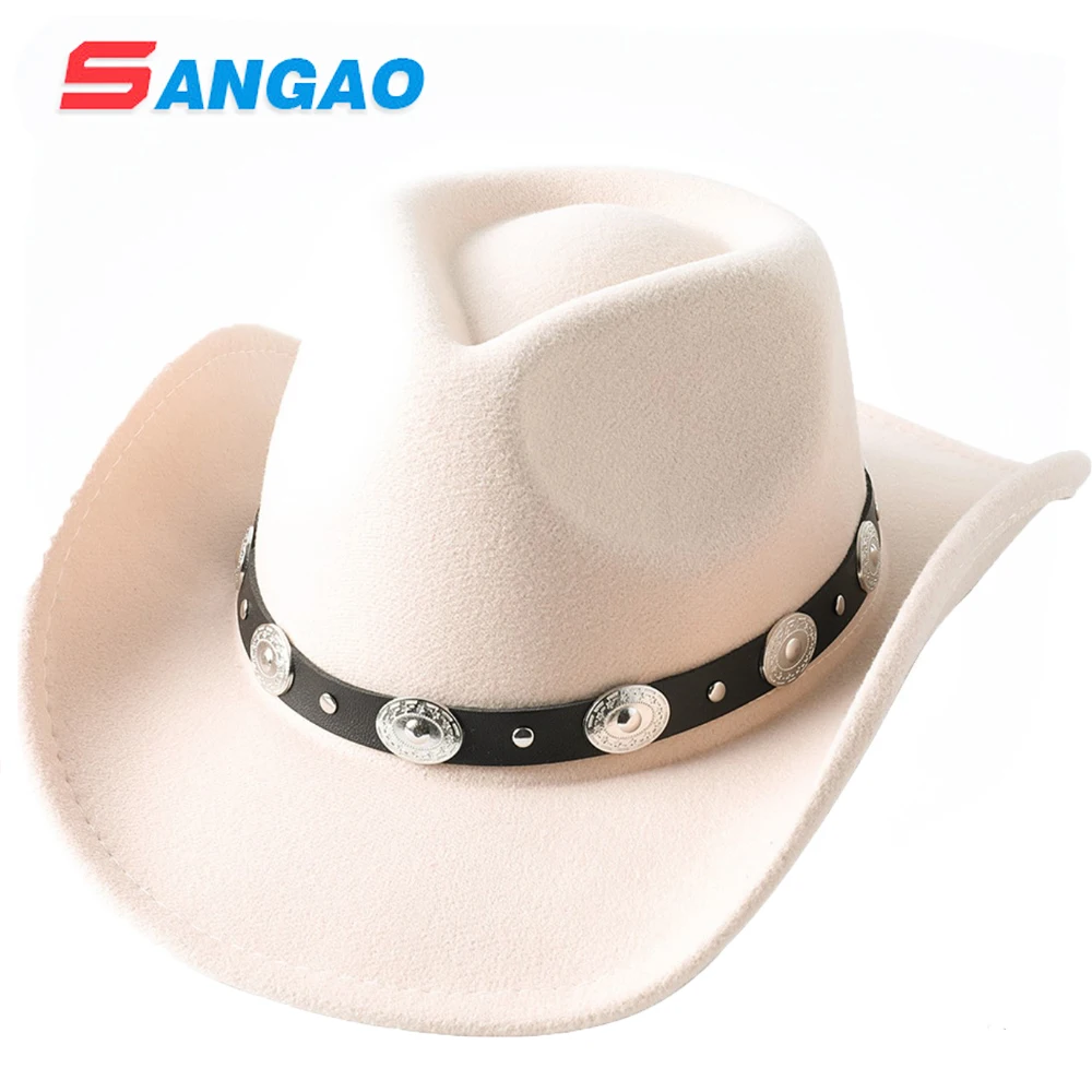 New Creme Large Brim Blue Tooth Hat For 