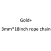 Oro + 3mm * 18 pulgadas cuerda cadena