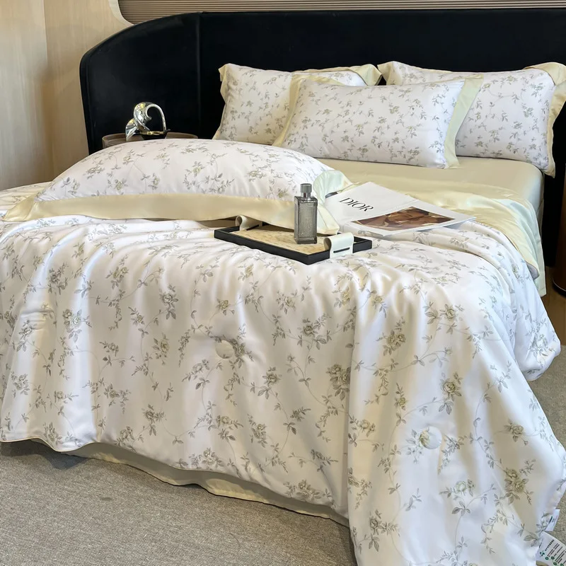 Super Soft Cooling Microfiber Printed Flowers Comforter Set