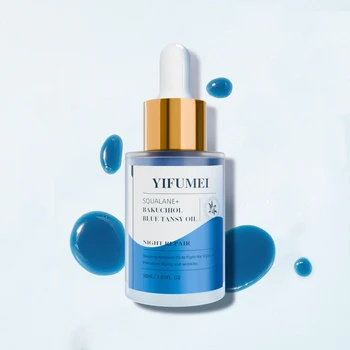 Private Label Natural Vegan Retinol Squalane Jojoba Hydrating Anti Aging Wrinkels Bakuchiol Blue Tansy Night Repair Facial Oil