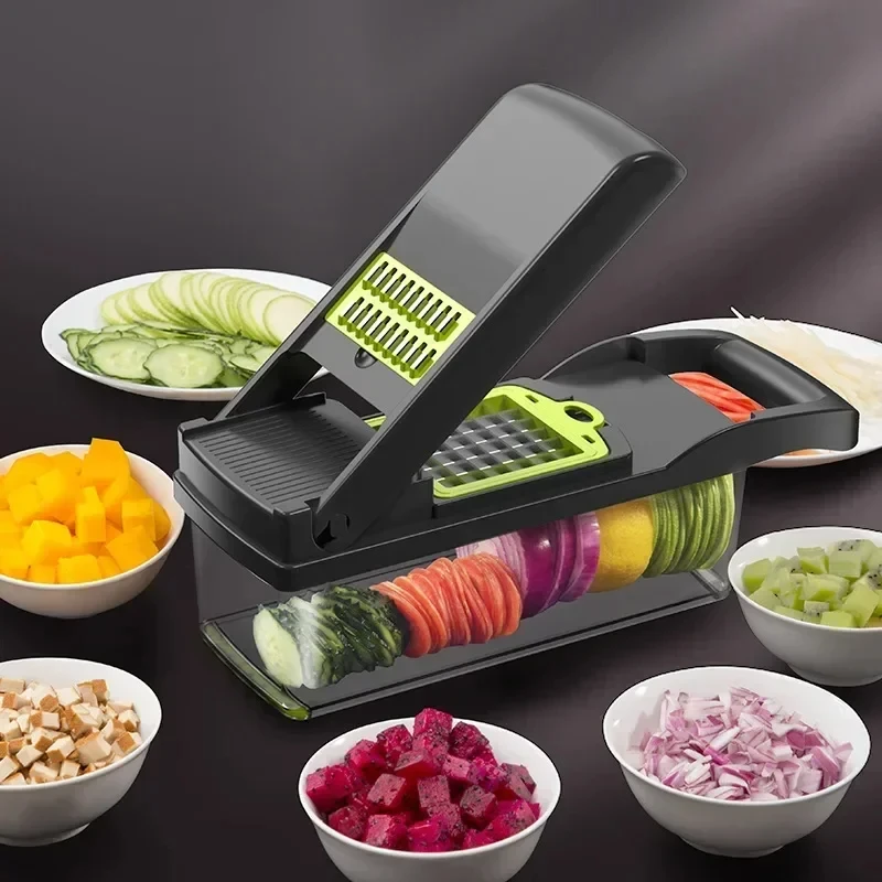 14/16 in 1 Multifunctional Vegetable Chopper Manual Food Chopper Vegetable Slicer Dicer Mandoline Vegetable Cutter