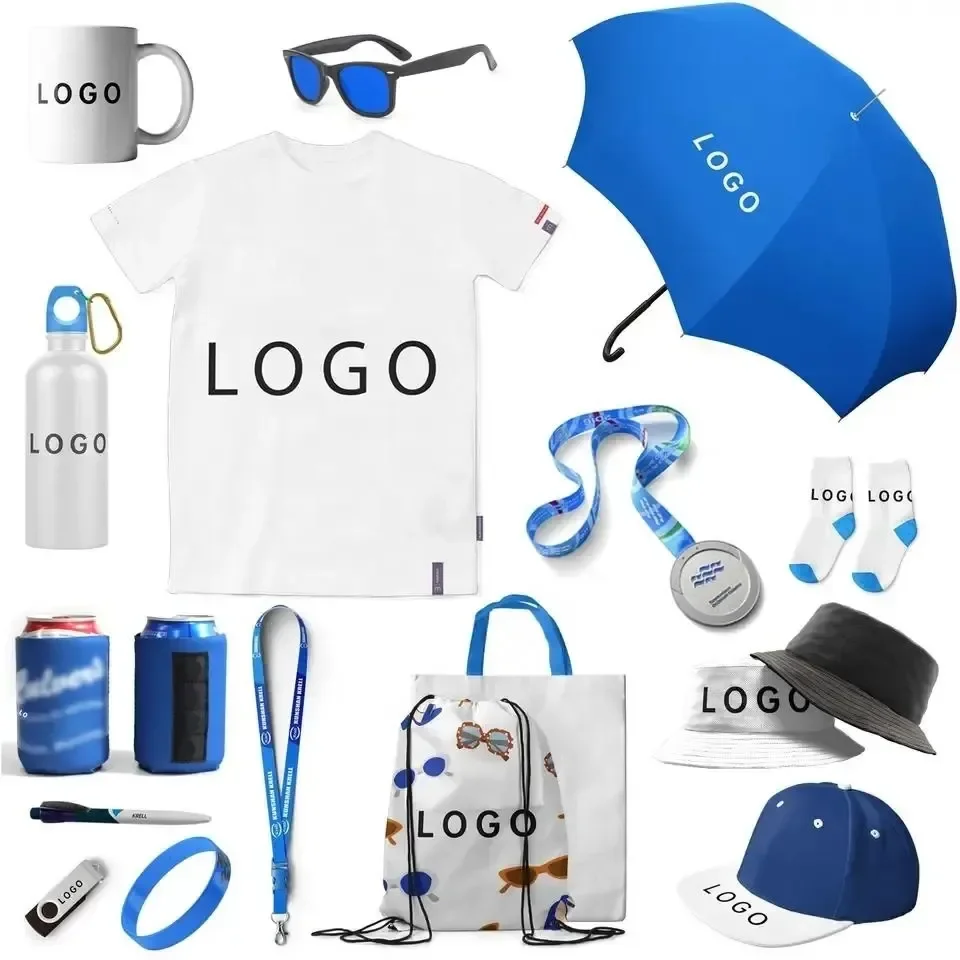 Custom corporate tradeshow booth items with logo printing luxury promotional shop activities merchandising gift set