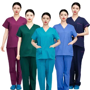 Wholesale Custom Women and Man Medical Scrub Set Hospital Doctor Nurse Uniforms Workwear Scrub Set