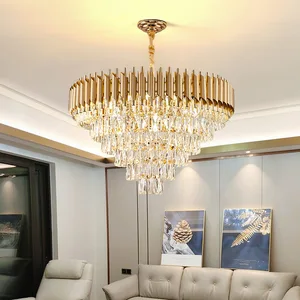 Post-Modern Luxury Crystal Chandelier for Dining Living Room Zhongshan Lighting's Creative AC Powered Middle-Sized Pendant Lamp