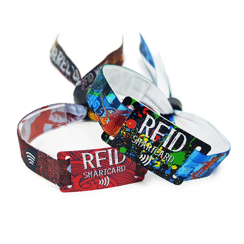 Пользовательский полиэстеровый браслет для мероприятий, персонализированный тканевый браслет Nfc Rfid, браслеты для отслеживания GPS