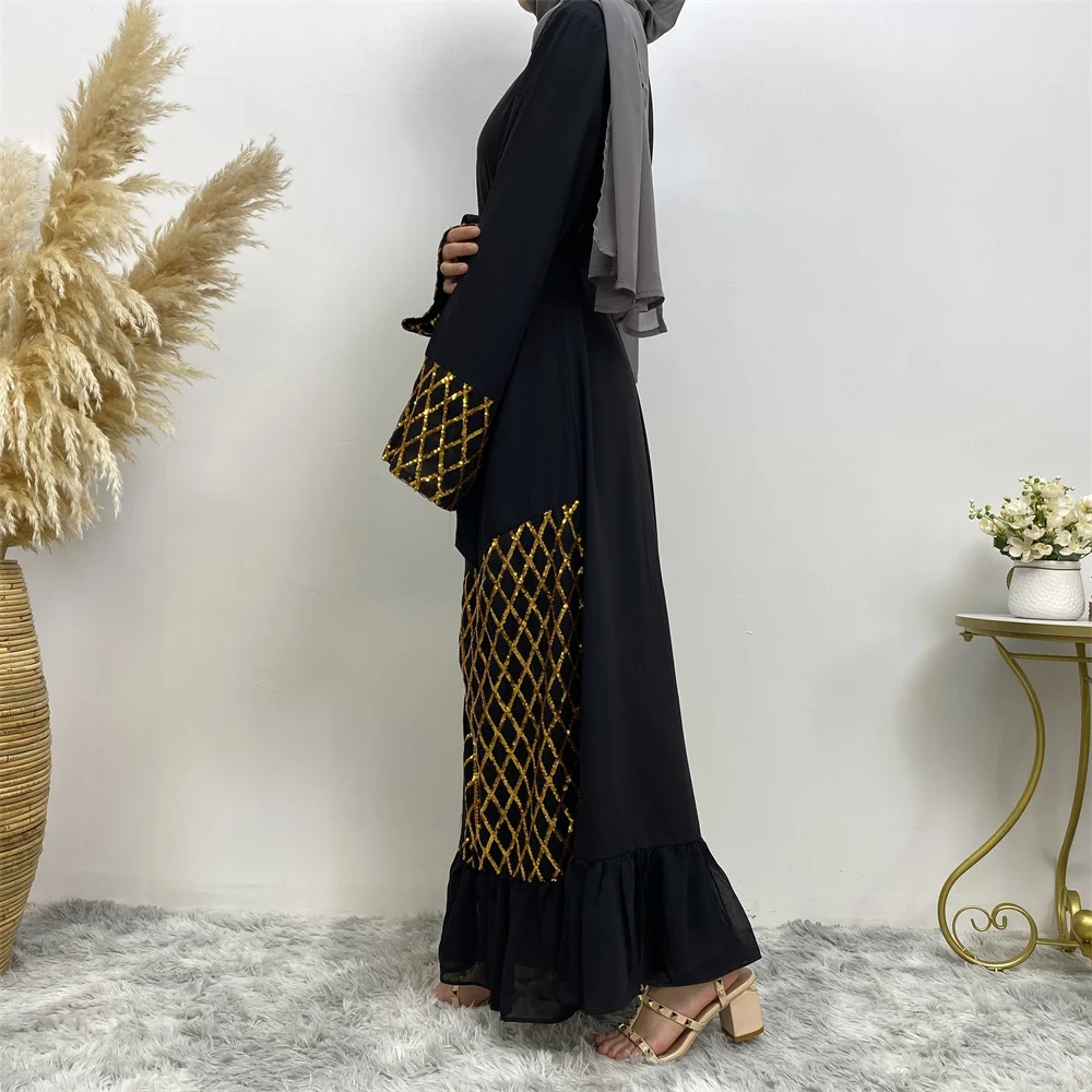 1863#Nida Muslim Fashion Kaftan Dubai Abaya - CHAOMENG MUSLIM SHOP