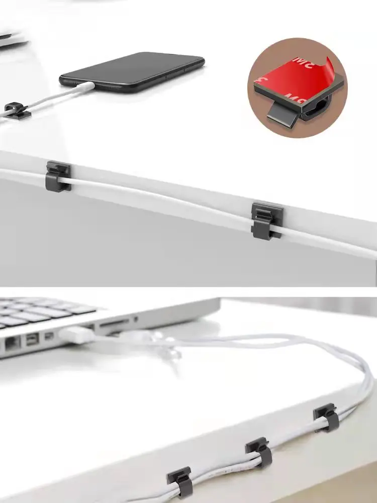 Modular Cable Management Clips Strong Self-Adhesive Cable Management Clips Plastic Wire Cable ...