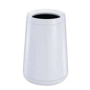 6L Black Waste Bin Stainless Steel Trash Can Conical Garbage Can with Top Opening Metal Trash bin