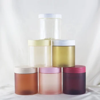 1000G/800G/600G/500G/400G/300G/250G Empty PET Cream Jar With Matte Flip Top Cap for Scrub Mask Packaging