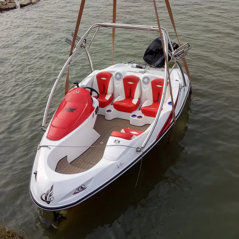 Fast Speed Outboard Engine Fiberglass 14Ft Mini Yacht 5 Person Outboard Engine Speed Boat 4.4M OEM&ODM