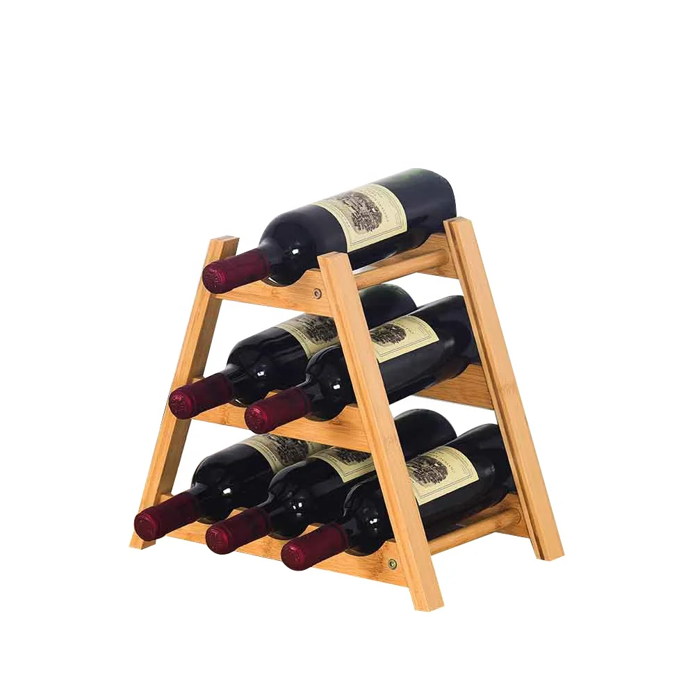 Mango Steam Casier à Vin De Comptoir 6 Bouteilles - Organisateur Argent Stable Vertical Ou Horizontal Pour Cuisine Et Réfrigérateur