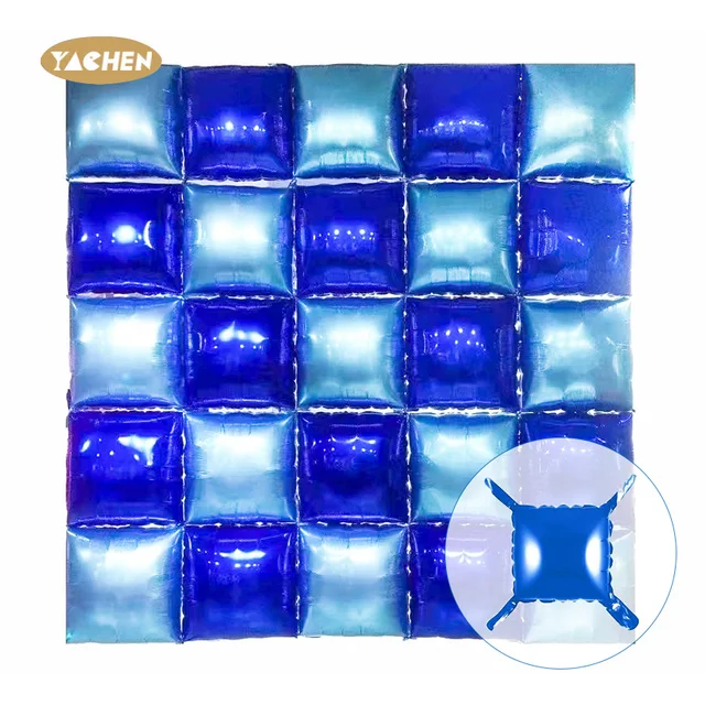 YACHEN 19 inch double side blue square aluminum foil balloons wall for baby shower kids birthday party backdrop decorations