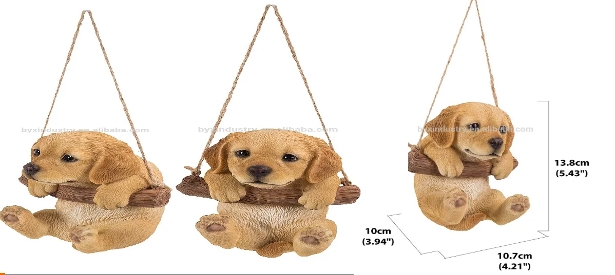 Hanging Golden Retriever Puppy Statue