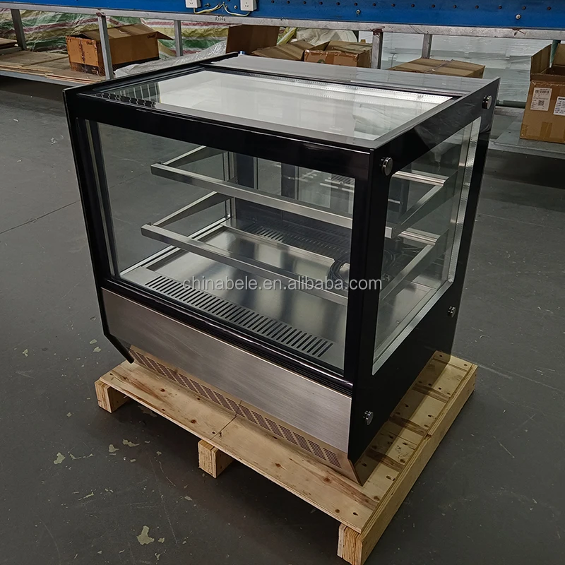 100l Small Counter Top Cake Display Showcase Ce Pastry Desktop Glass Chiller Refrigerated