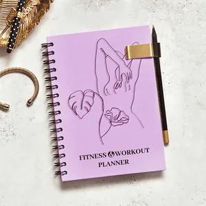 Custom Printing Spiral Hardcover A3 Notebook Workout Planner Gym Yoga Fitness Planner/Journal Notebook