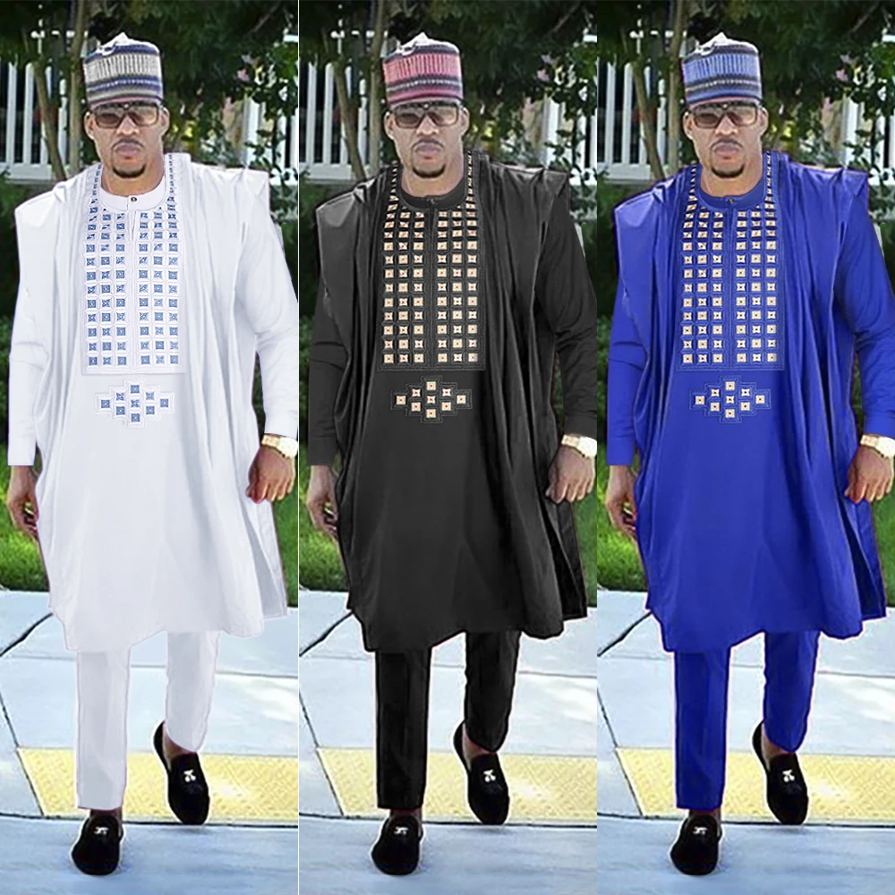 H D-ropa tradicional africana para hombre, camisa de vestir