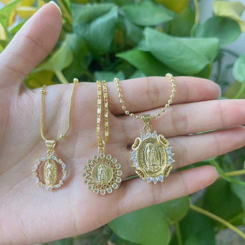 Multiple Styles Religious Necklace Pendant Jewelry Colorful Zircon Cz