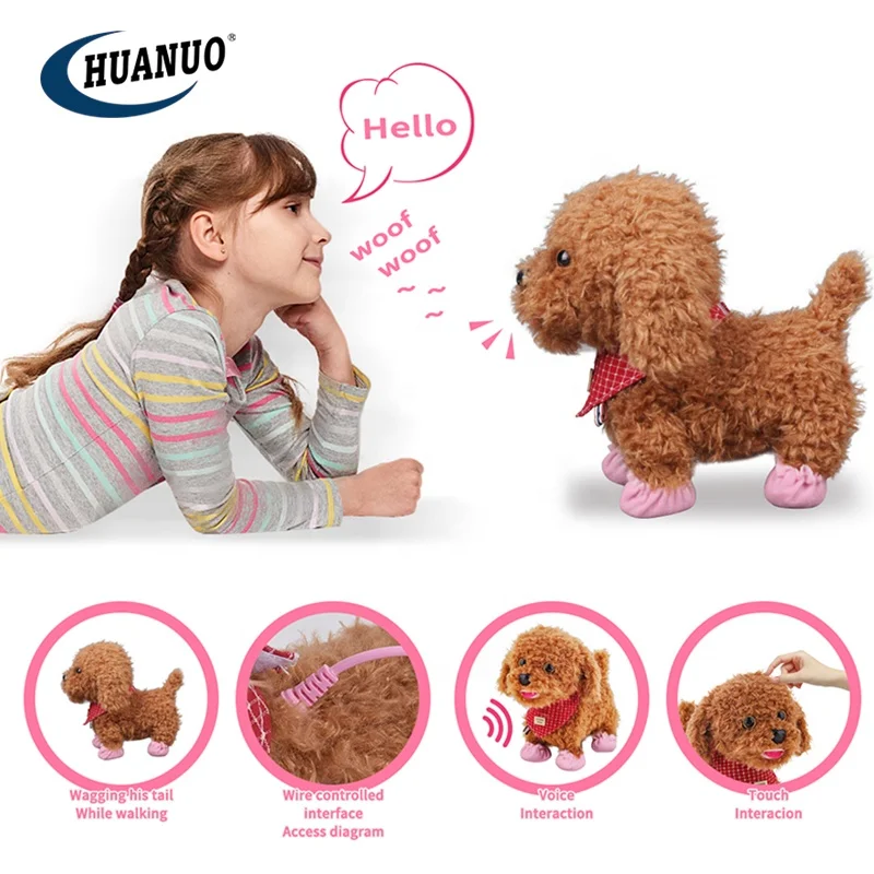 Kids Interactive Puppy Pet Dog Electronic Remote Control Plush Toy Dog  Walking Barking