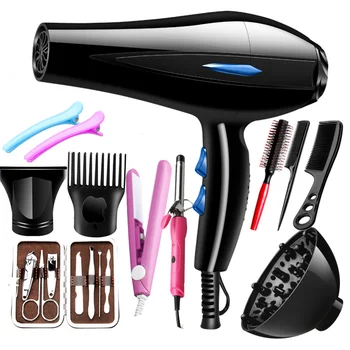 Wholesale 12pcs Hair Dryer For Travel&home Lightweight Negative Ionic Hair Blow Dryer 3 Heat Settings Cool Settings With 11 Acc