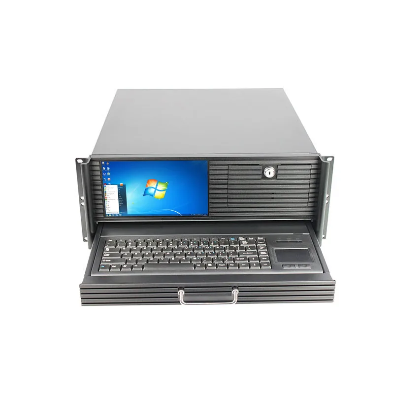 4U 19inch Industrial Server Case with LCD and Keyboard ATX Rack Style with Fan Communication Equipment Case in Stock