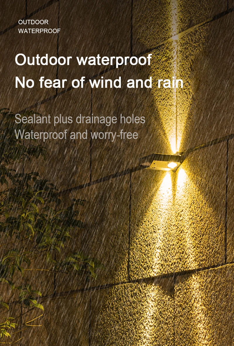 Outdoor Solar Lights Garden Wall Washer Waterproof Ip65 Porch