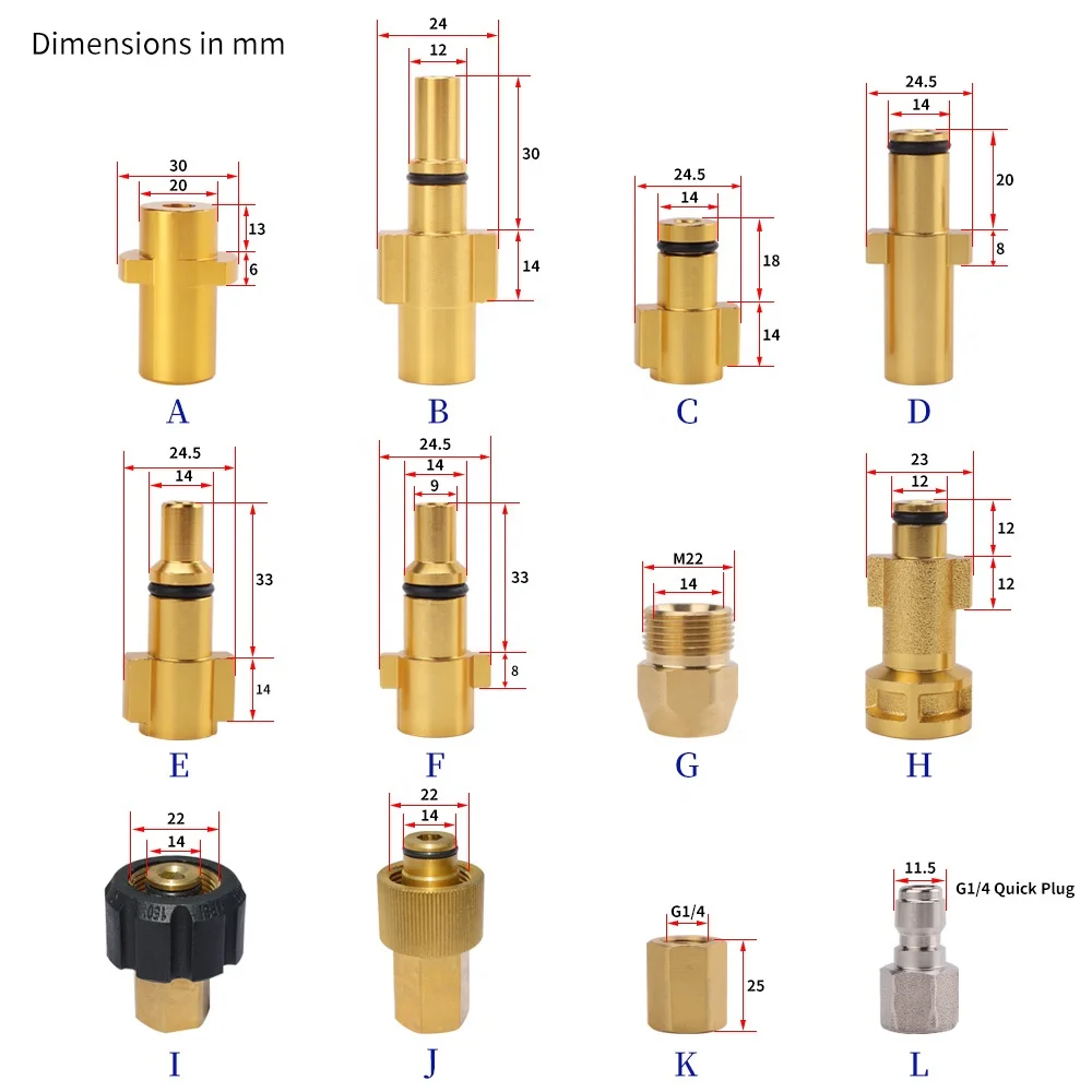Насадка для мойки под давлением переходник с байонетным разъемом 1/4 дюйма Женская пушка снежной