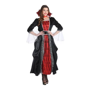 Halloween Vampire Hooded Women's Costume Set-Elegant Lady Witch/Magician Gothic Cosplay Dresses Comfortable Breathable Polyester