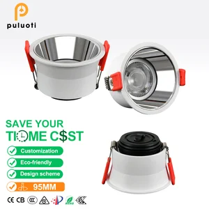 Modern-style 95mm Aluminum Lampshade Spotlight Full-Spectrum Eye Protection Anti-Glare LED Indoor Use CRI 97 15°24°36° Optional