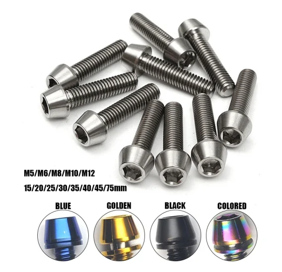 China Button Head Hexagonal Raw rainbow Anodized Titanium Gr5