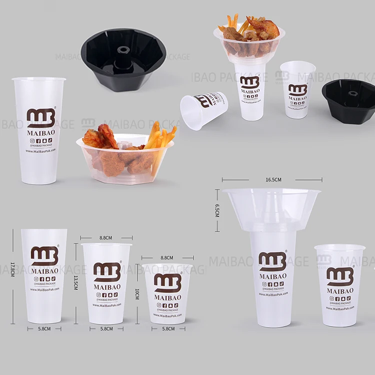Custom Salad Fruit Bowl Plastic Packing Milk Tea Cup Disposable Food Packaging Plastic Bowl Top Snack Tray Plastic Takeaway Cup