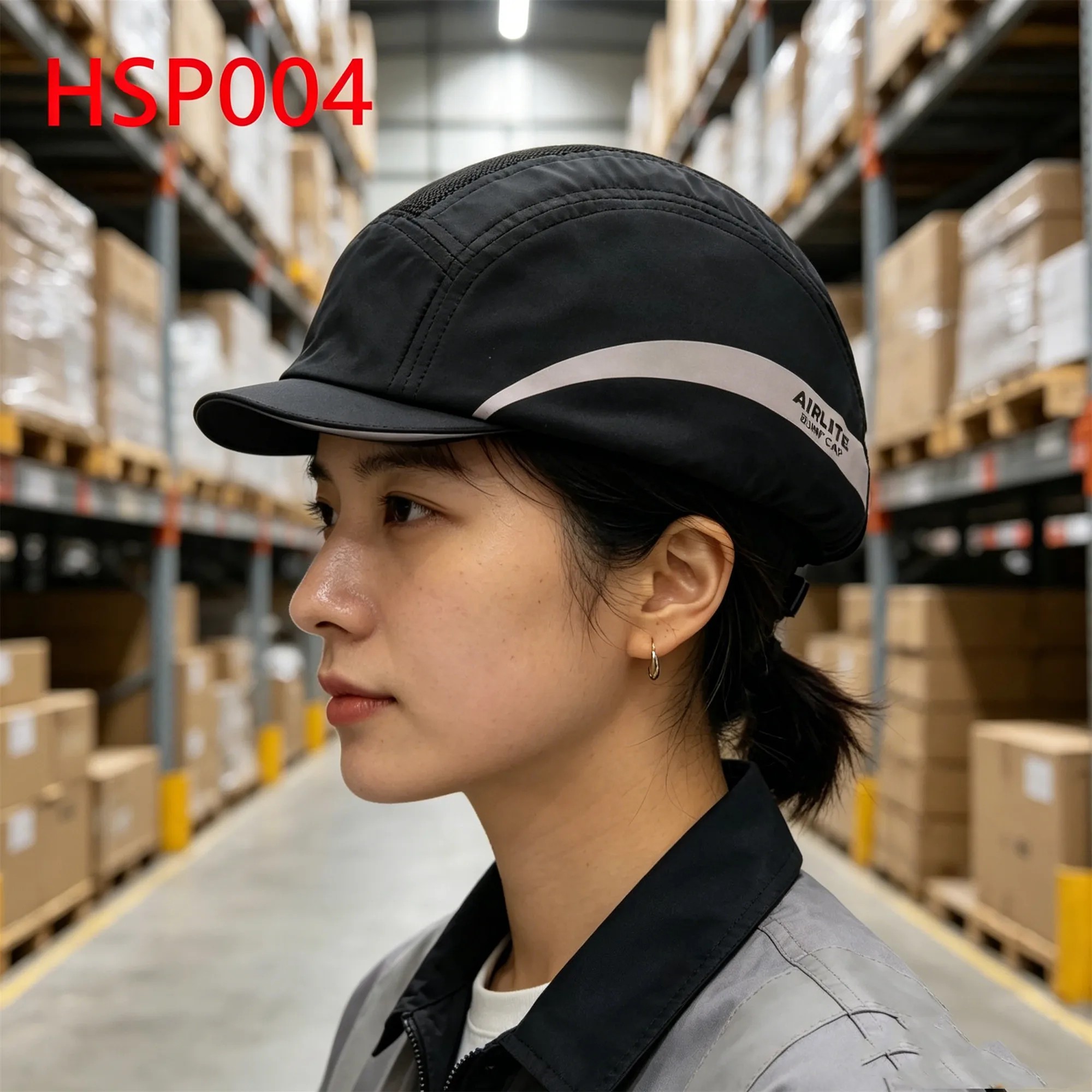 ZYF,Recycling Sorting Conveniently Installed Black Safety Bump Cap Night Low-visibility Operation Unisex Work Helmet HSP004