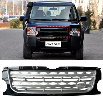 For Land Rover Discovery 3 to Discovery 4 Grille Black Edge Silver Mesh Bar Made of Durable Plastic