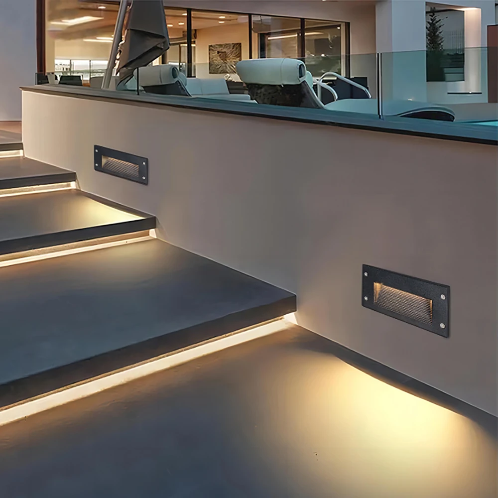 Exterior Walkway Wall Light Aluminum Recessed Led Step And Stair Light ...