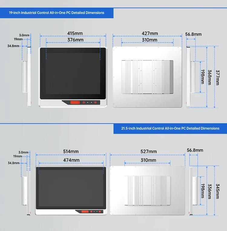 High-Quality 10"12" Industrial All-In-One Touch Panel PC Linux & Android Fanless Wall-Mounted 8G-128G Embedded PC for Wall