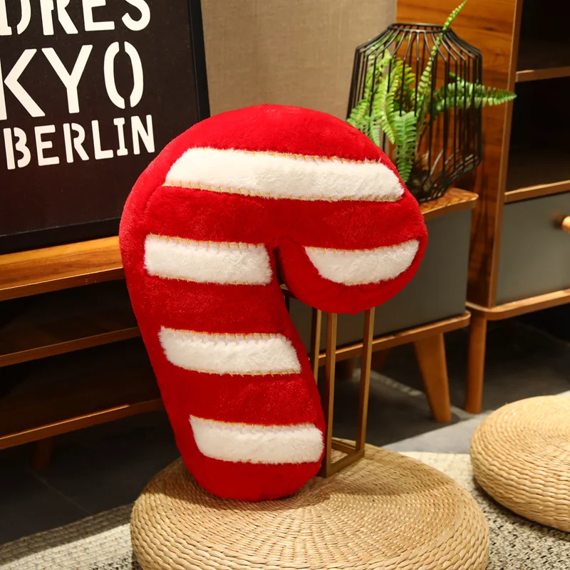 New Arrival Customized Xmas Pillows Candy Cane Design Christmas Gift Custom Pillow for Christmas