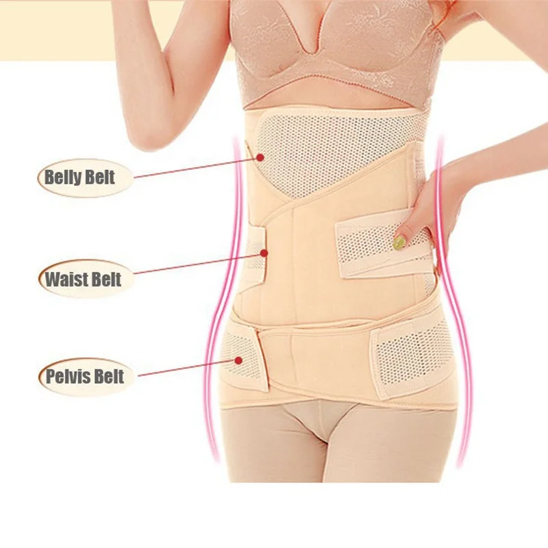 3 in 1 Adjustable Polyester Comfortable Pregnancy Belly Band Breathable Postpartum Belt