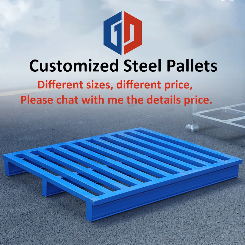 Customized Doublestacked Steel Pallet Heavy Duty Flat Metal Logistics