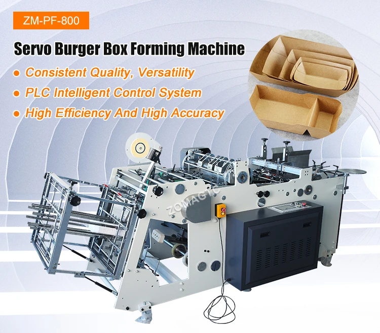 Automatic Lunch Box Making Machine Take Away Food Cardboard Burger
