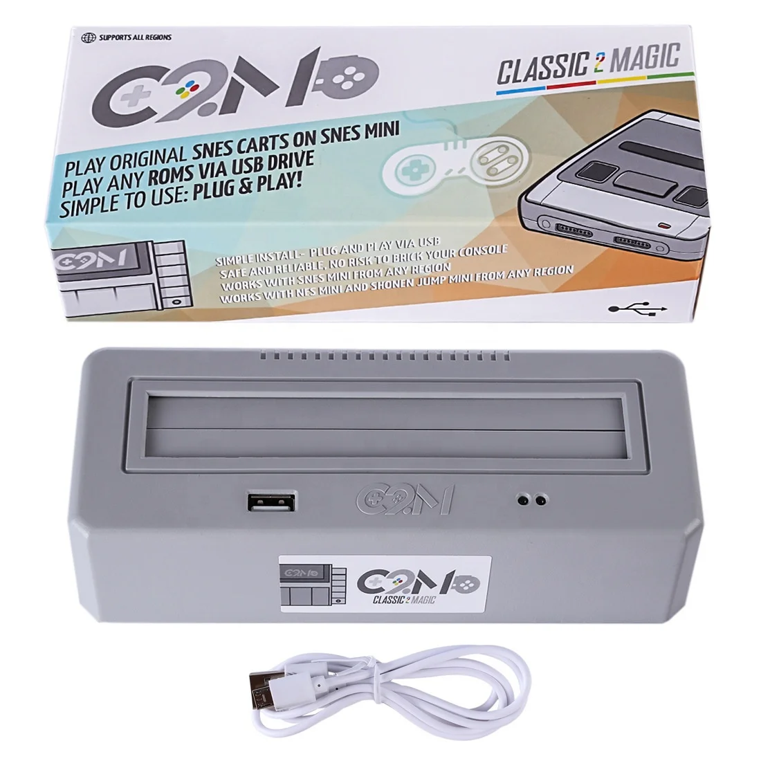Adaptador C2M Classic 2 Magic para SNES Mini e NES - Fácil instalação