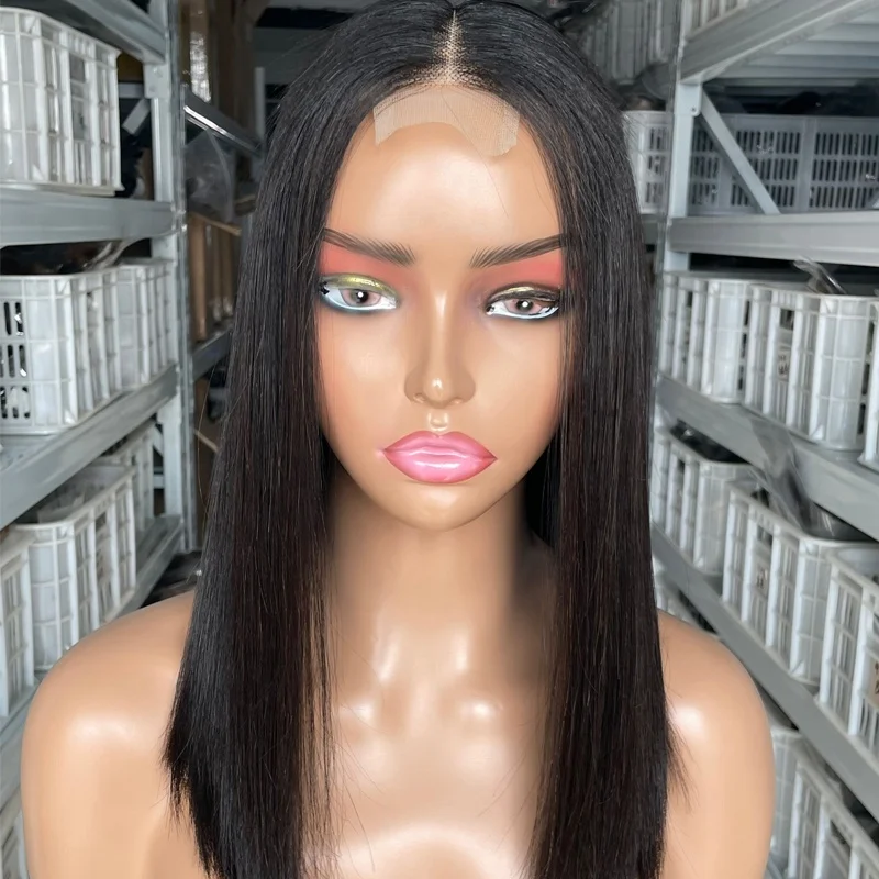 SDD Super Double Drawn Bone Straight Kim K 2*6 Closure Bob Wig