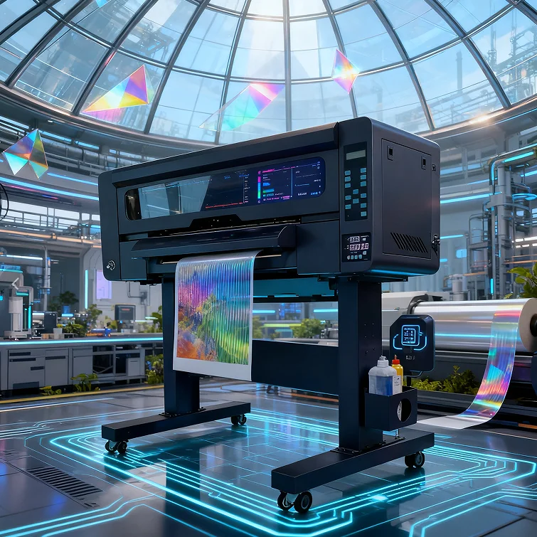 New Commercial A1 DTF Printer 24 Inch 4 Head UV Inkjet Machine with Heat Press Oven for T-shirt Printing Automatic