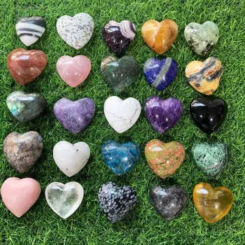 Wholesale High Quality Natural Crystal Gemstone Hand Crafted Multi-Material Crystal Hearts For Lucky Stone _XCG