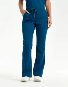 New Custom Logo Wholesale Nurse Hospital Medical Uniforms Polyester Rayon Spandex Stretch Flare Pants Scrubs Sets for Women