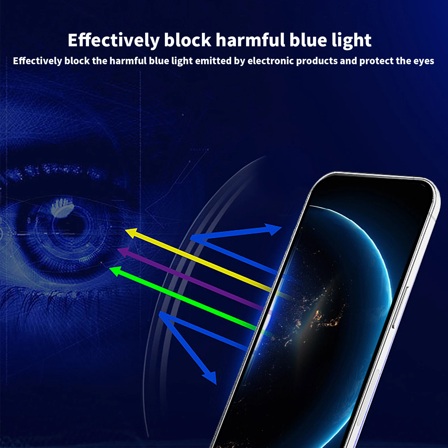 Aurey Anti-blue Light Phone Blue Film Tempered Glass Screen Protector ...