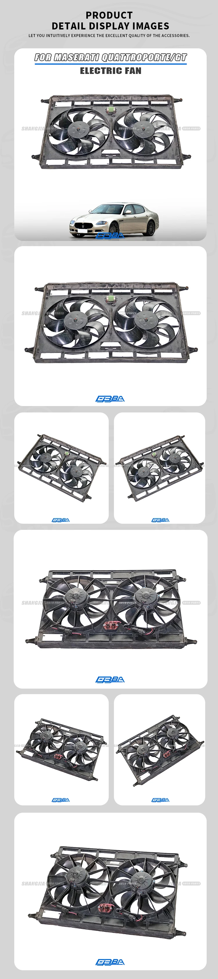 Best Selling Auto Spare Parts Plastics Radiator Cooling Fan For Maserati Quattroporte GT Classic 2017-2015 263142 263143 details