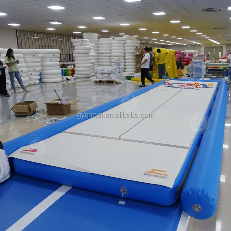 Factory Wholesale Artificial Synthetic Inflatable Ice Rink Curling Game Boards Curling Lanes Curling Stone for Team Build