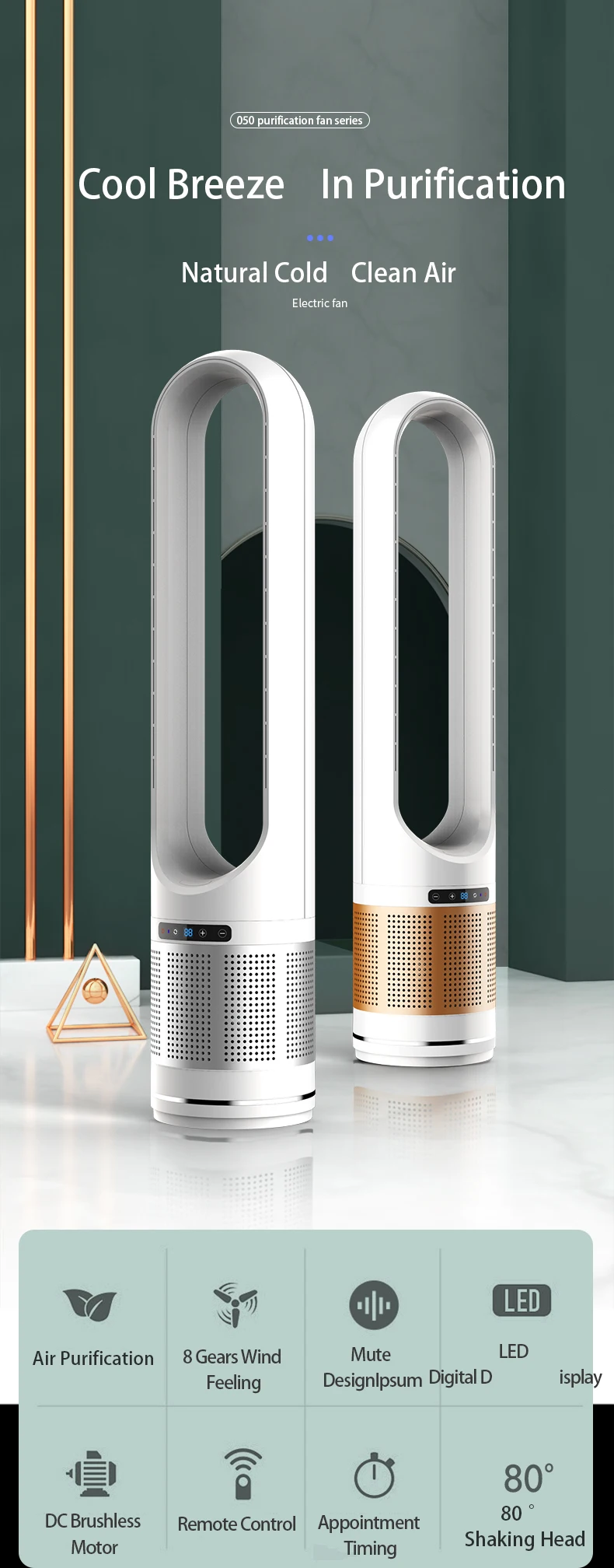Tower Fan, LCD, 8H - detail 8