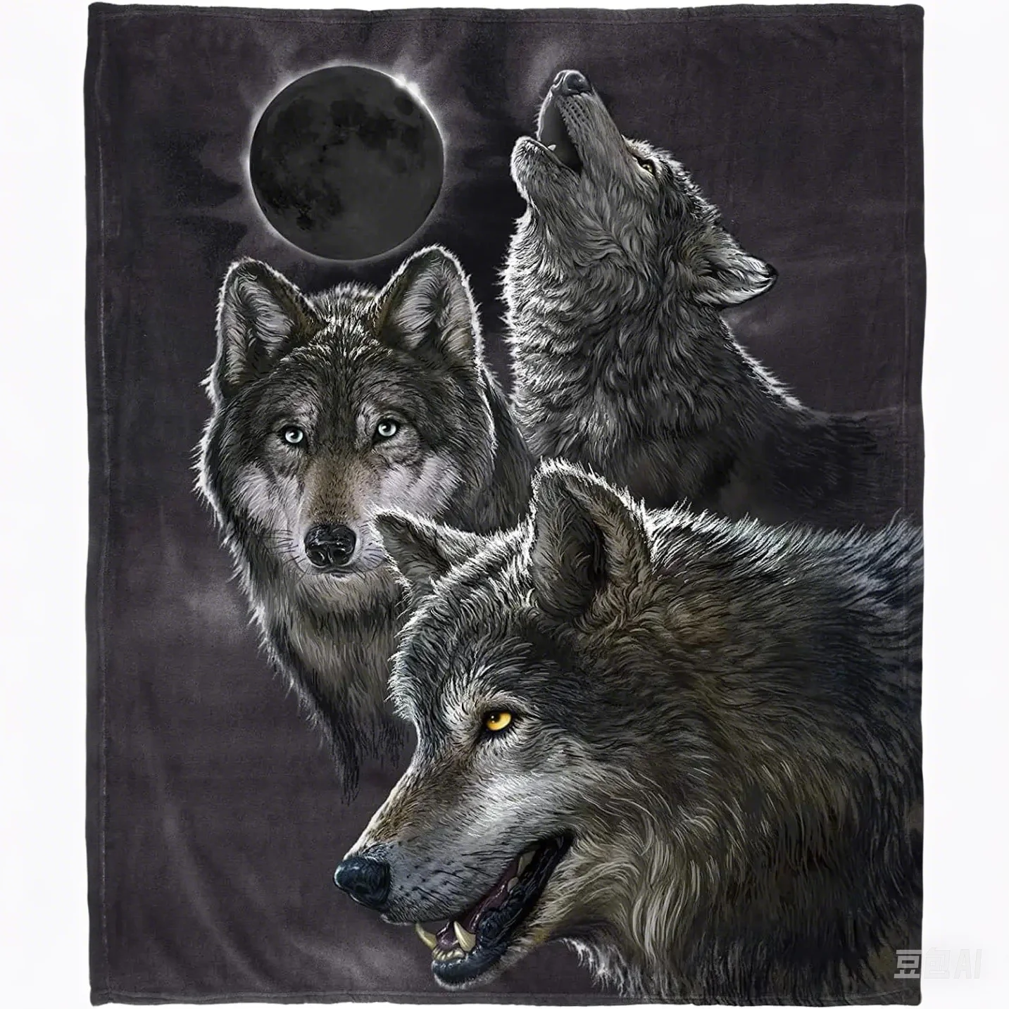Mink Blanket King Size Wolf Fleece Blanket Wolf Printed Winter