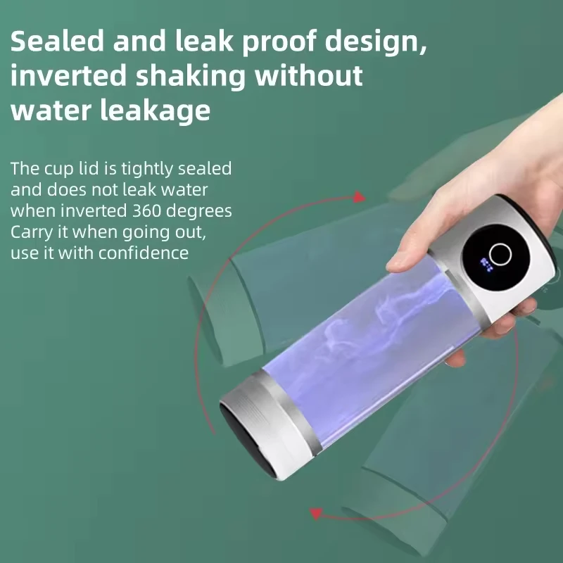 USB Hydrogen Rich Portable Detachable Oxygen Producing Health Water High Borosilicate Electrolytic Super Antioxidant Glass Cup